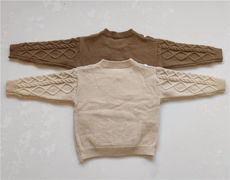 Soft cotton knit cardigan sweater for babies and toddlers