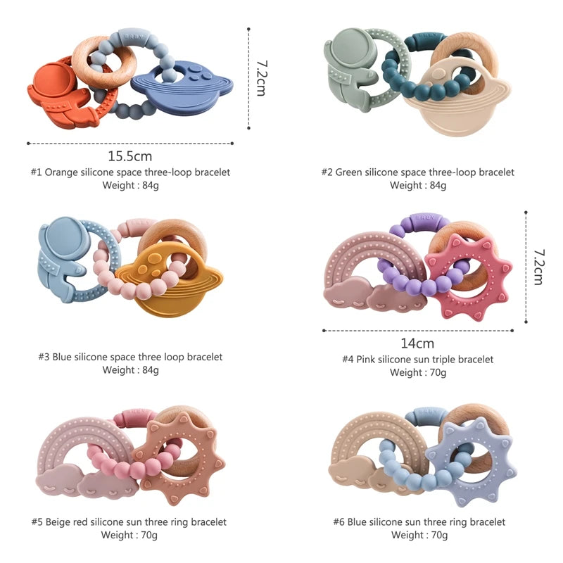 Silicone Planet Teether Bracelet, product view 6