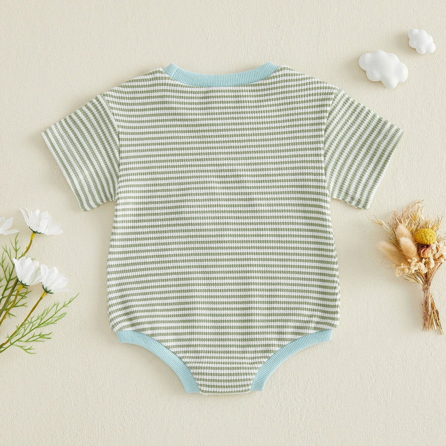 Fish Embroidery Baby Romper back view