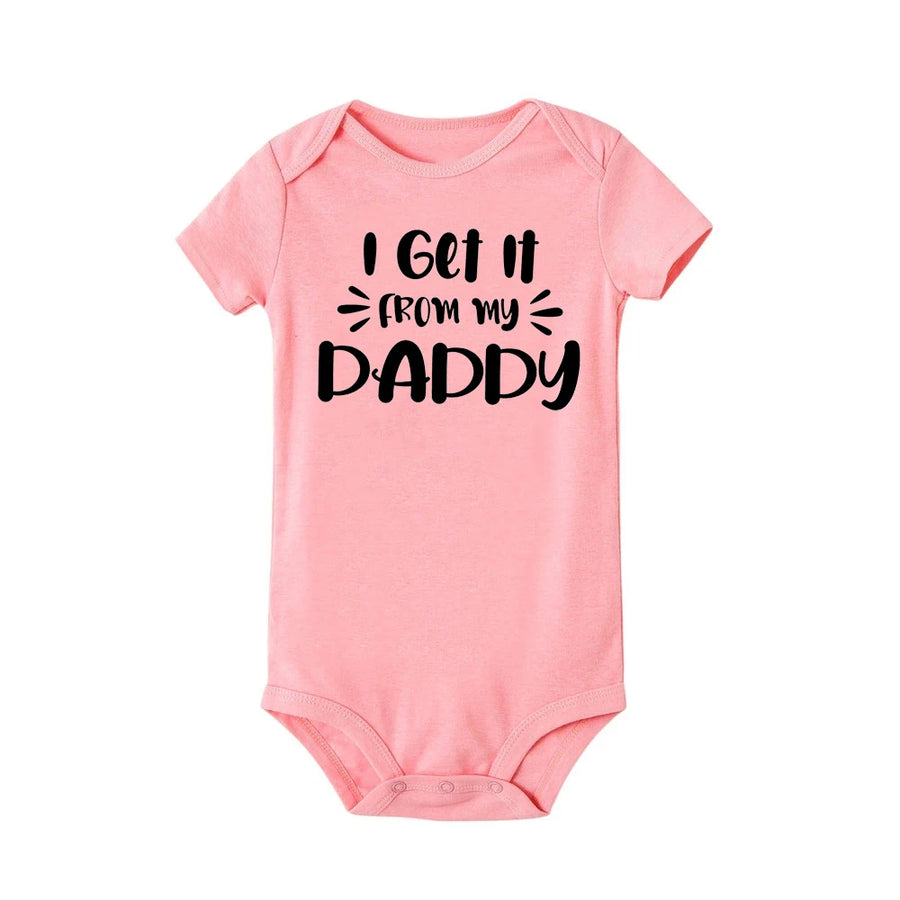 I Love My Daddy Romper displayed on hanger