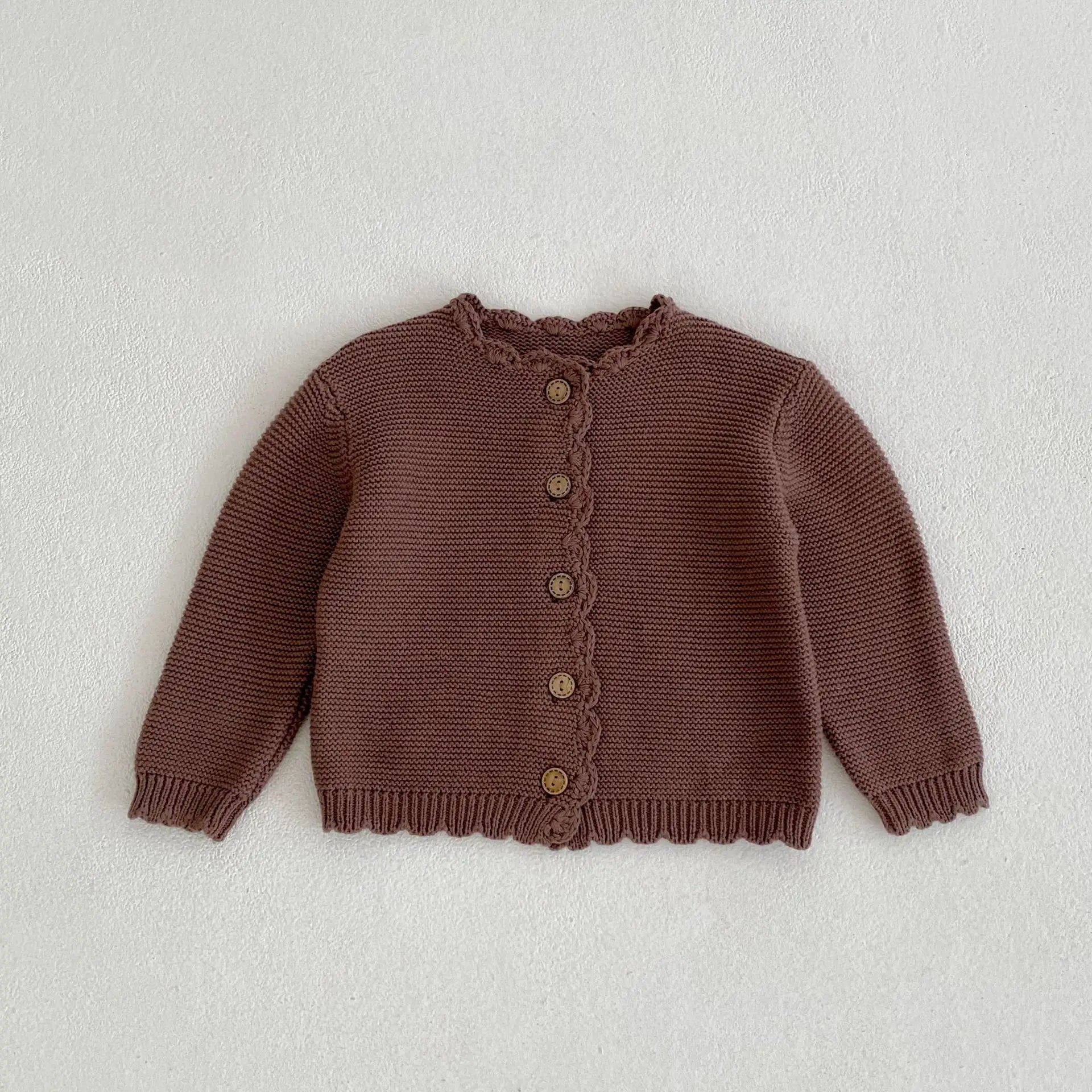 Model wearing Autumn Long Sleeve Knitted Cardigan Sweater