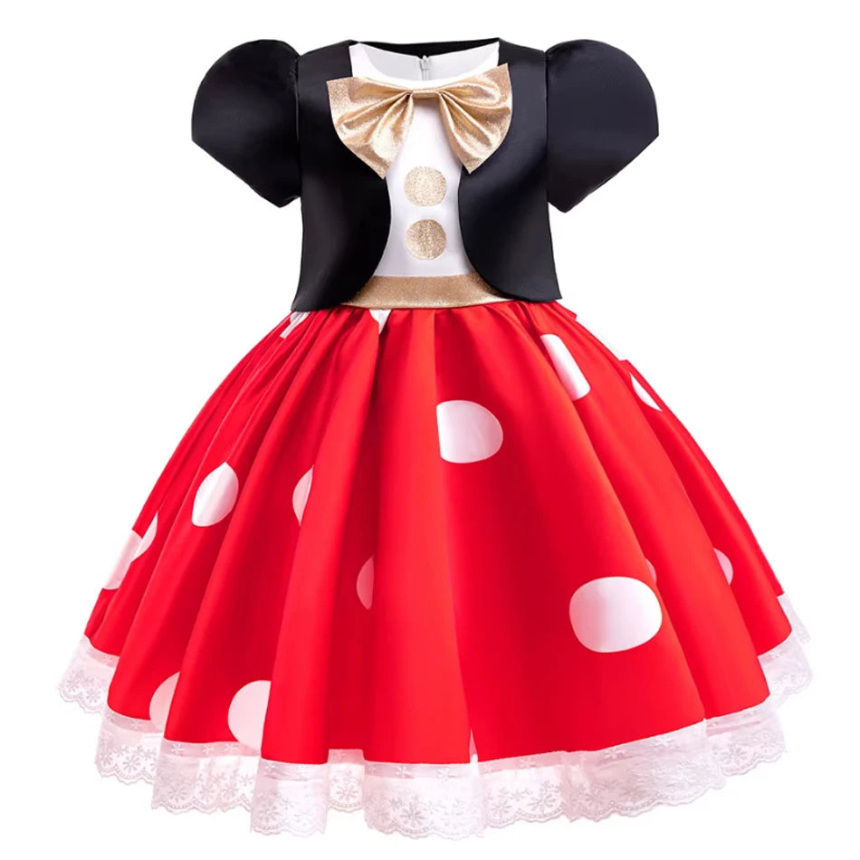 Polka Dot Bow Dress Costume back view