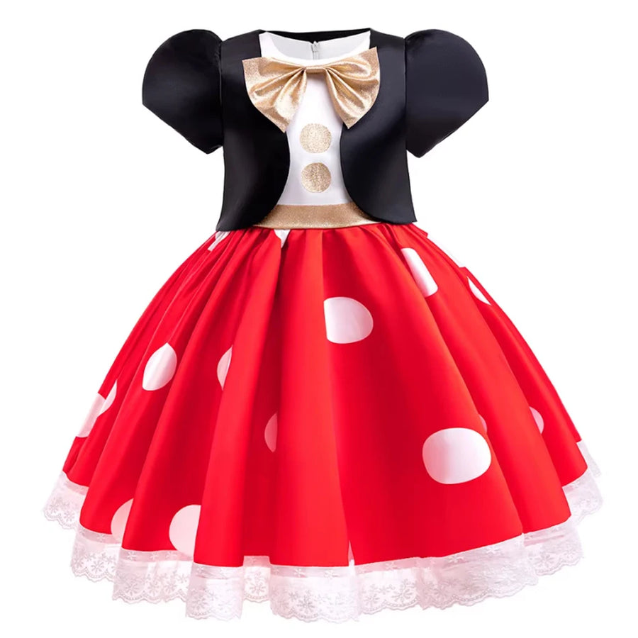 Polka Dot Bow Dress Costume back view