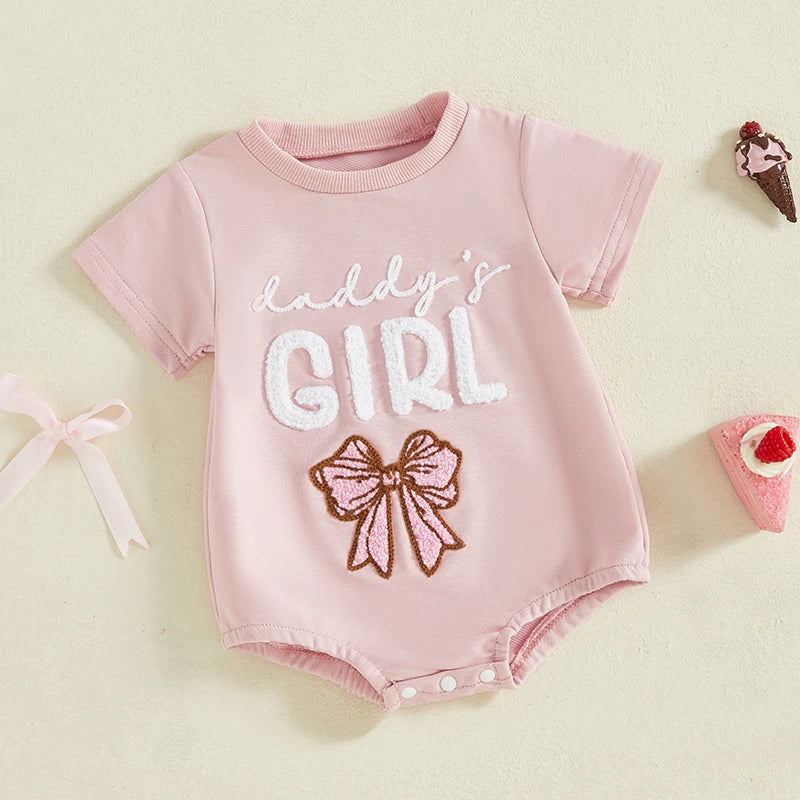 Front view of Floral Embroidered Romper with Ruffle Sleeves