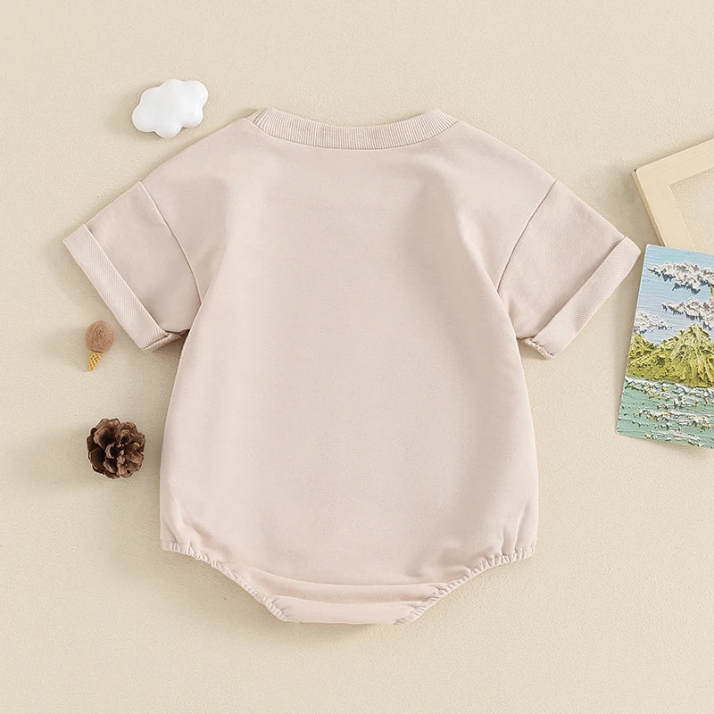 Cartoon Peanut Print Romper back view