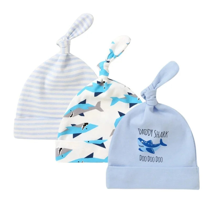 Cotton Cartoon Baby Cap Set