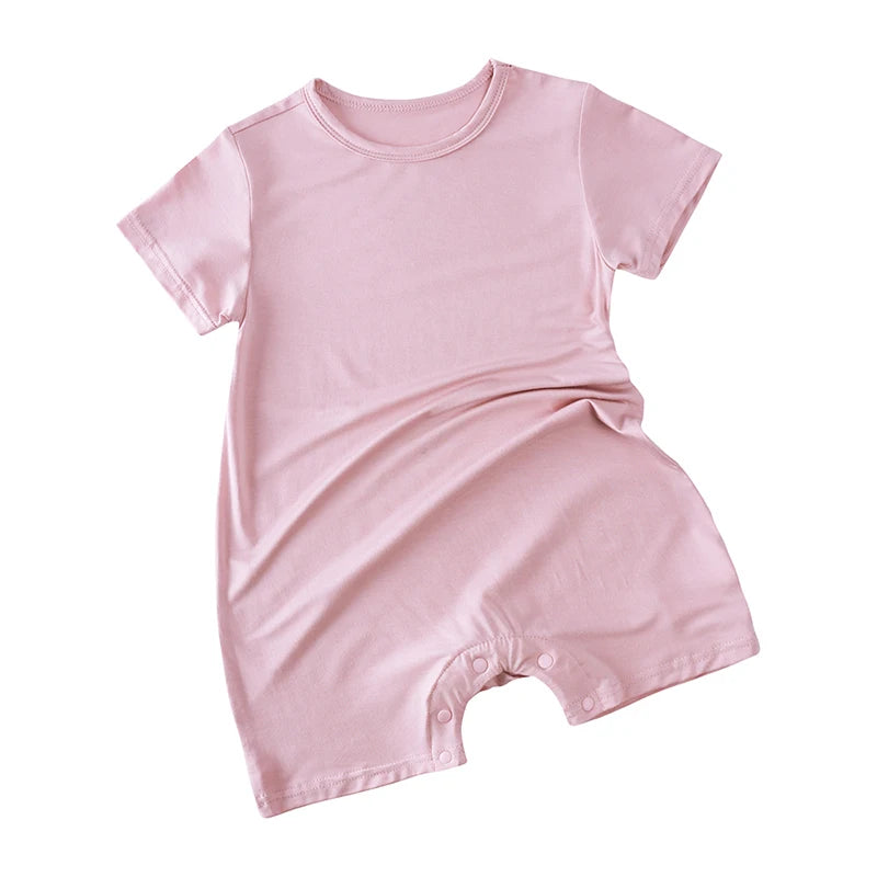 Short Sleeve Shortie Romper - Dusty pink front product view