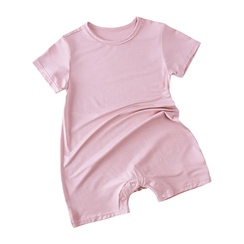 Short Sleeve Shortie Romper - Dusty pink front product view