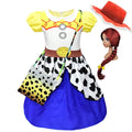 Western cowgirl dress costume with red hat bag and braided wig