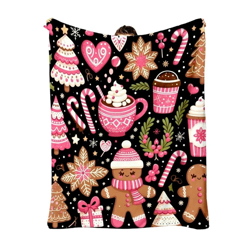 Pink Christmas Treats Throw Blanket