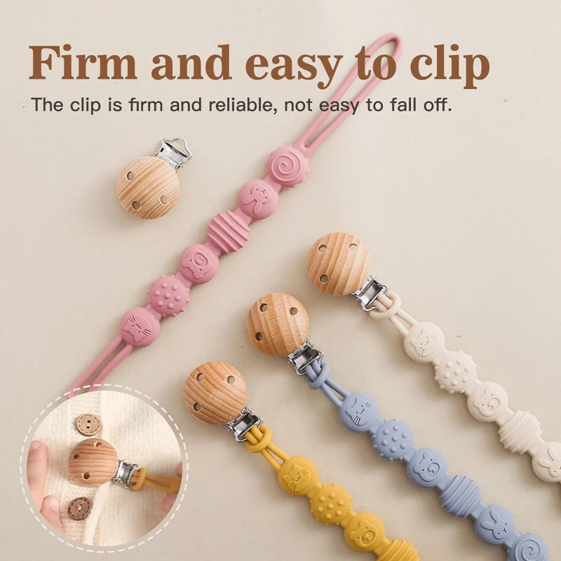 Beech Wood Pacifier Clip, product view 2