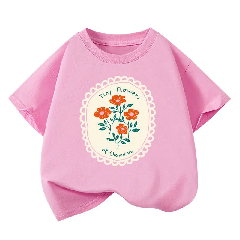 Kids’ Cotton-Blend Graphic School Tee – Brights