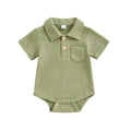 Waffle Knit Polo Bodysuit close-up of knit texture