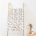 HappyFlute Bamboo Cotton Muslin Swaddle Blanket – Soft Multi-Use Baby Wrap, Printed, 120 x 110 cm / 47.2 x 43.3 in - Palm Trees