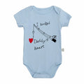 Side View of Daddy's Heart Printed Baby Romper