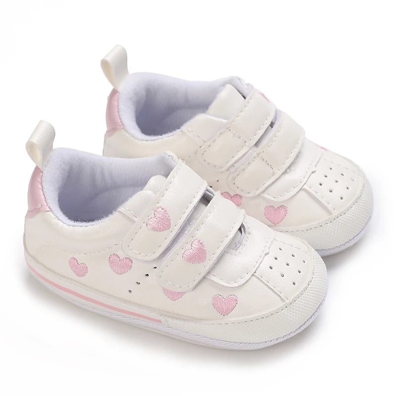Pink Heart Velcro Little Steps baby sneakers