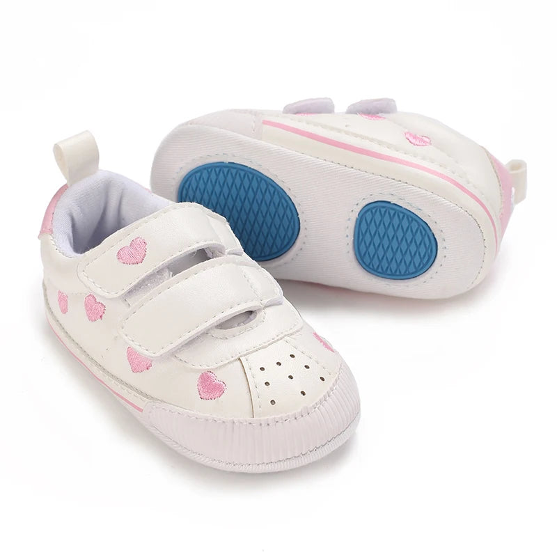 Pink Heart Velcro Sport Little Steps baby sneakers