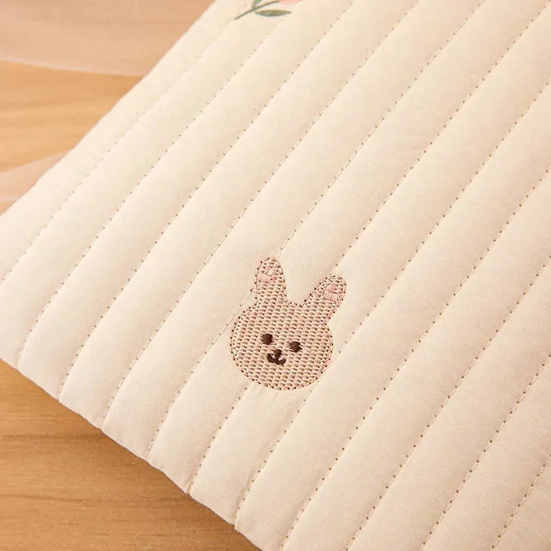 Embroidered Bear Cotton Diaper Bag, product view 6