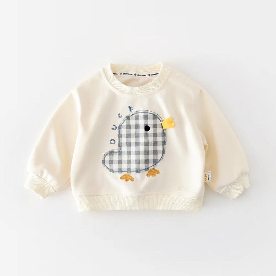 Cartoon Print Long Sleeve Sweatshirt for Toddlers