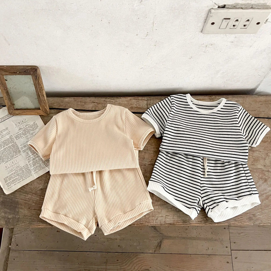 Striped Cotton Baby Pants Set, product view 3