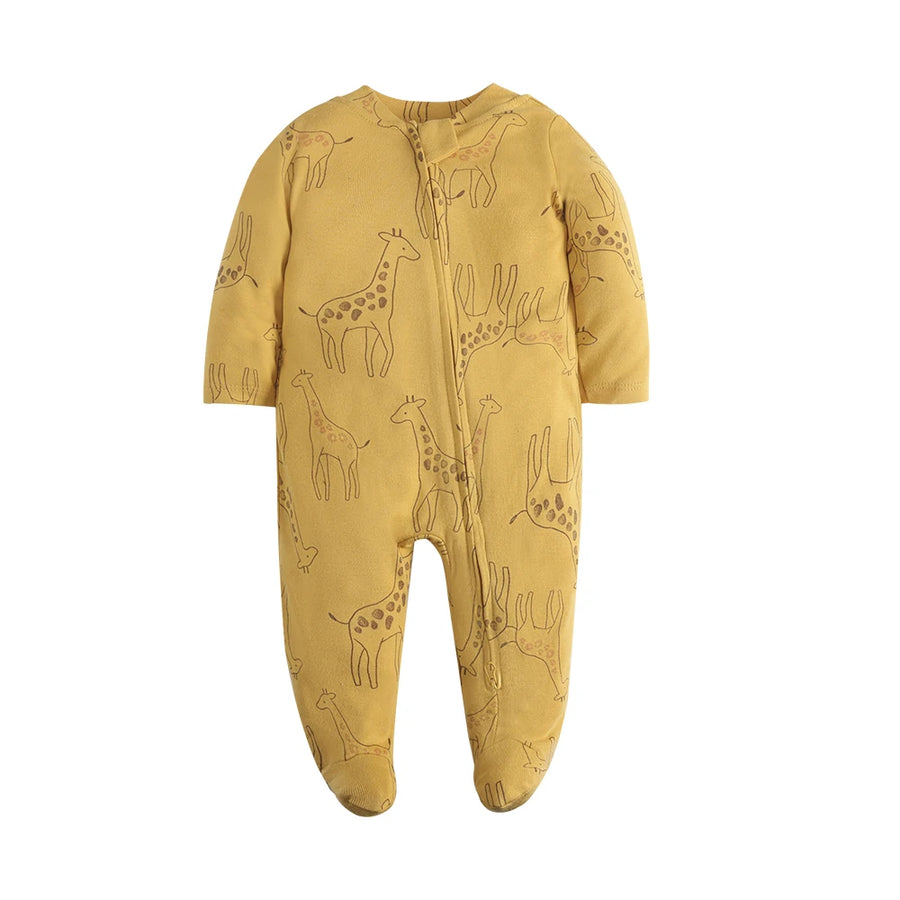 Solid White Footed Romper, product view 4