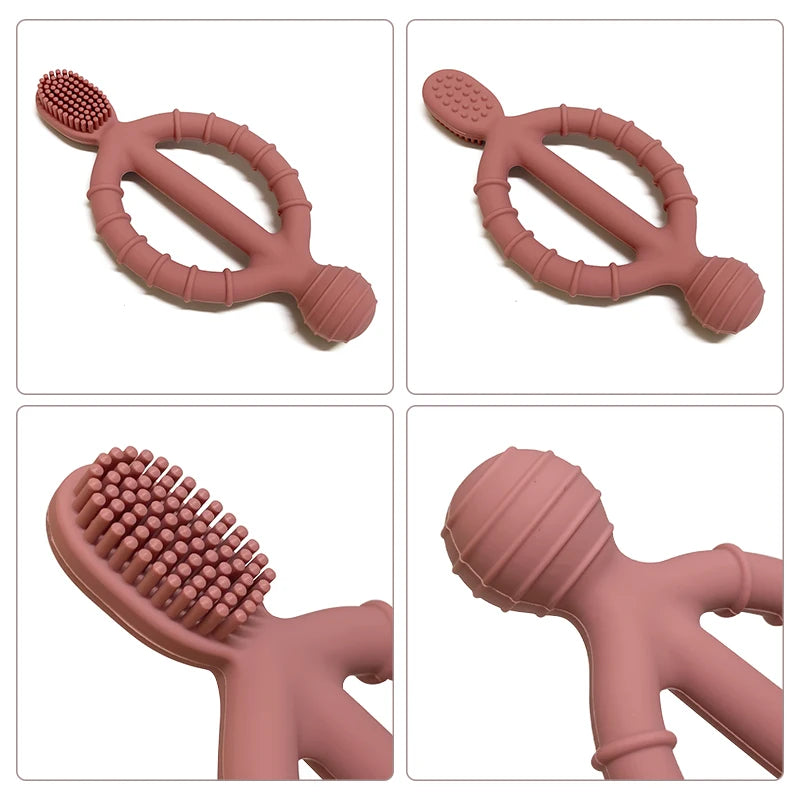 Silicone Baby Teething Ring detail showing soft material