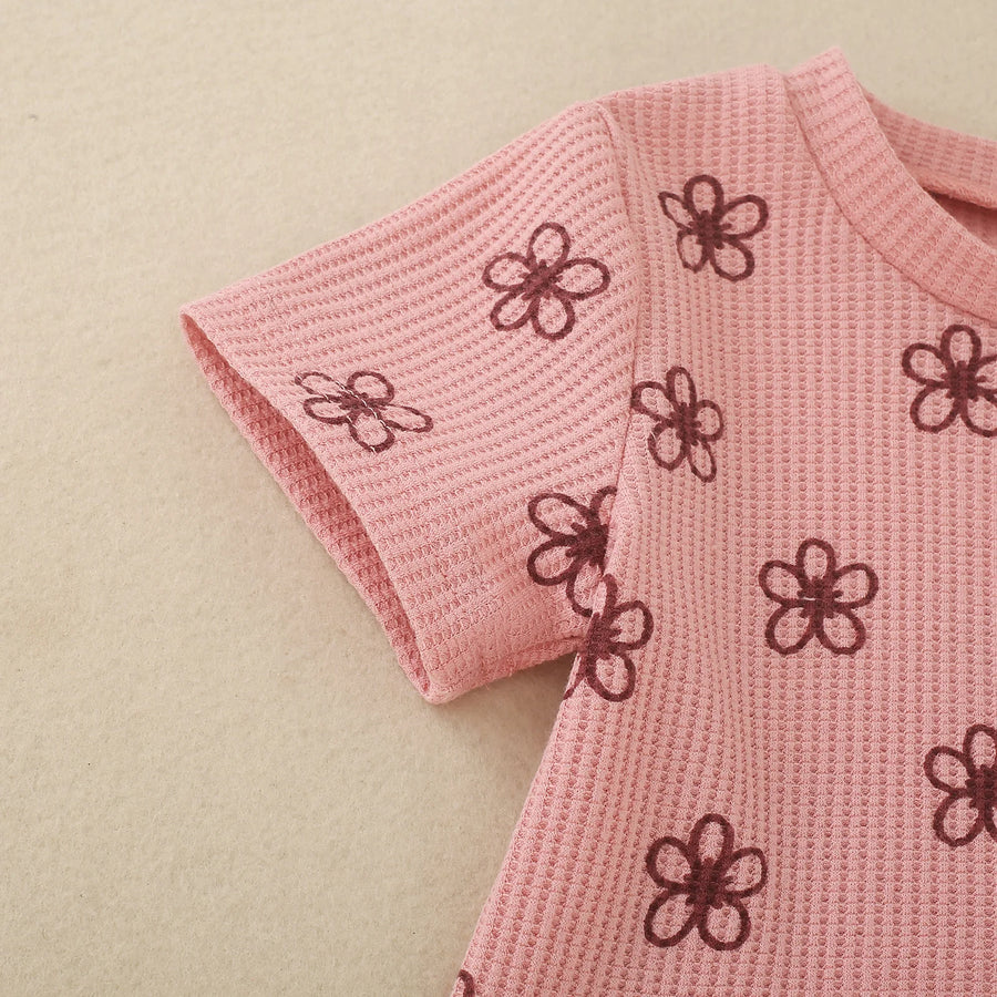 Petite Fleur Pink Tee & Shorts Set – detail 4