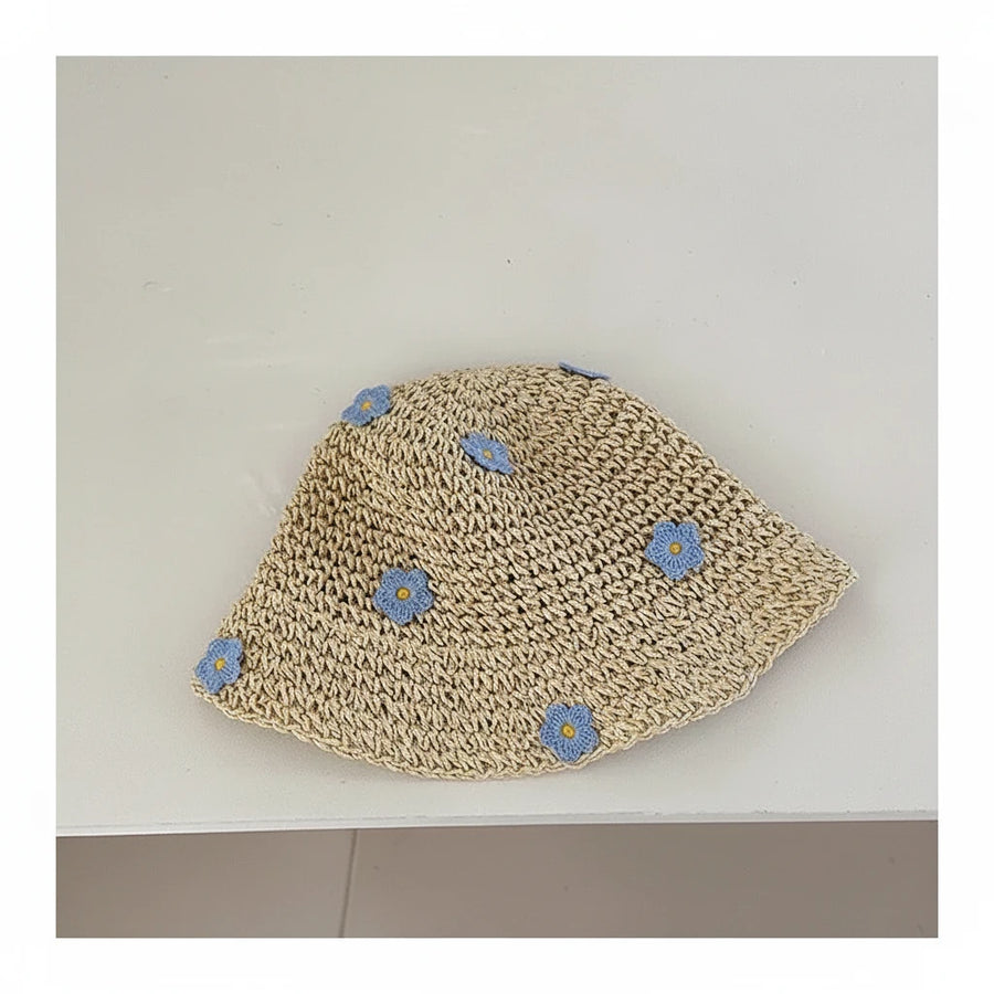 Mommy and Me Matching Floral Straw Fisherman Hat, product view 3