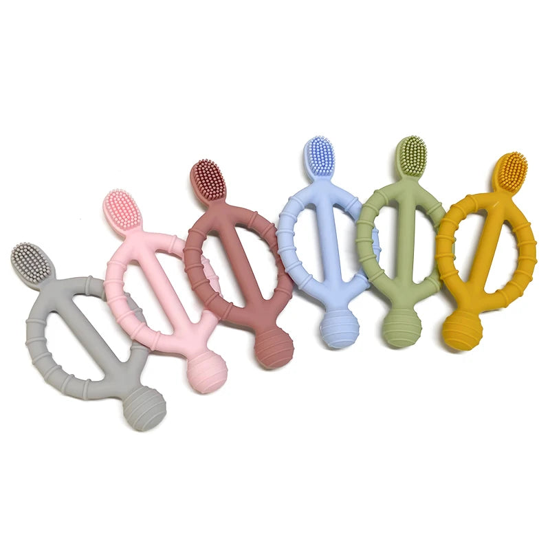 Baby holding Silicone Teething Ring