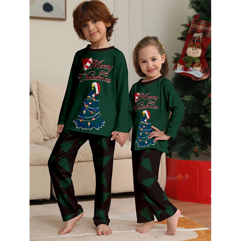 Pine Green Graphic & Plaid Family Christmas Pajamas
