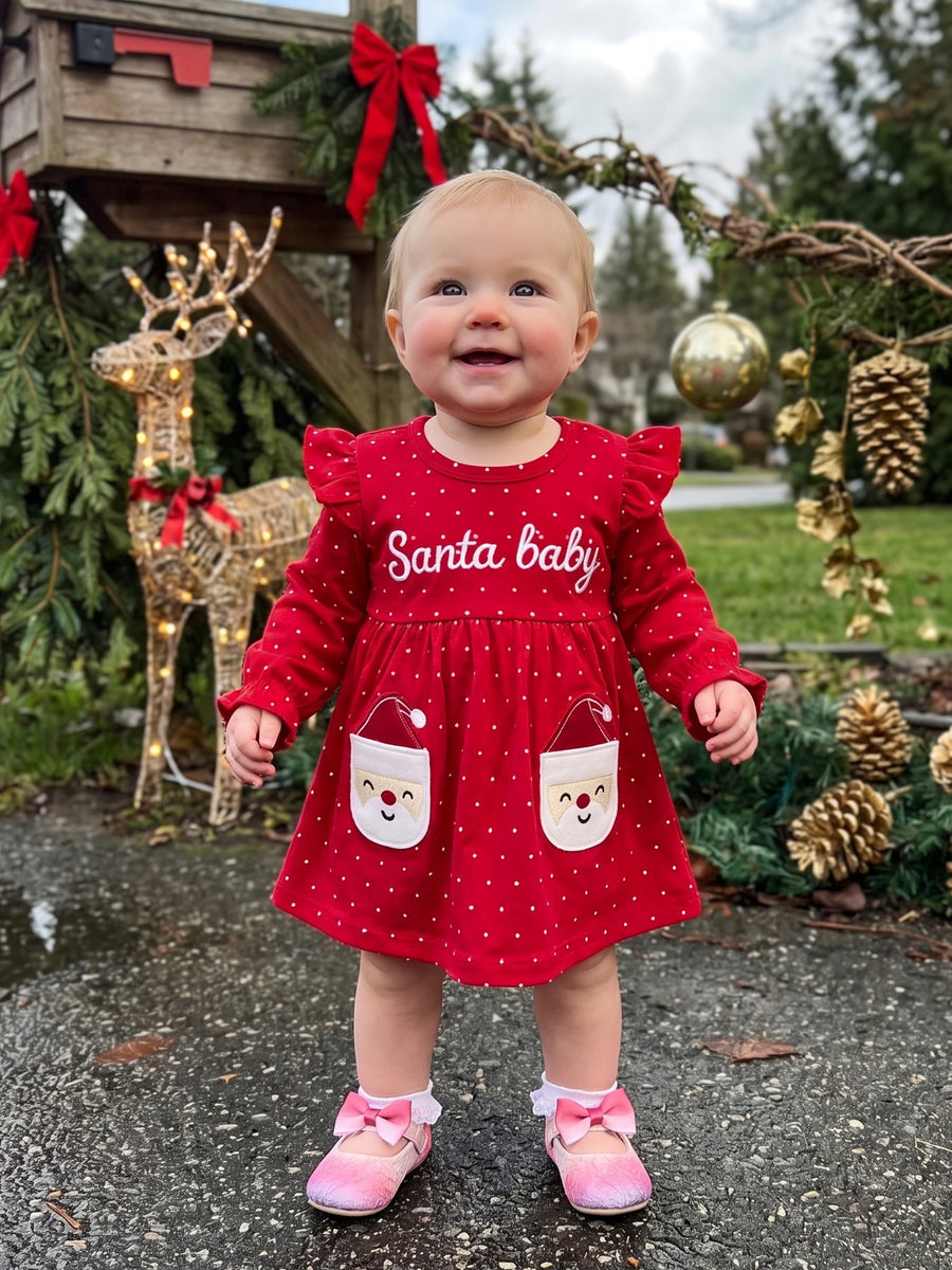 Santa Baby Skirted Romper