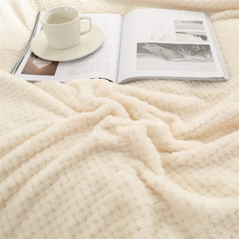 Baby wrapped in soft fleece blanket