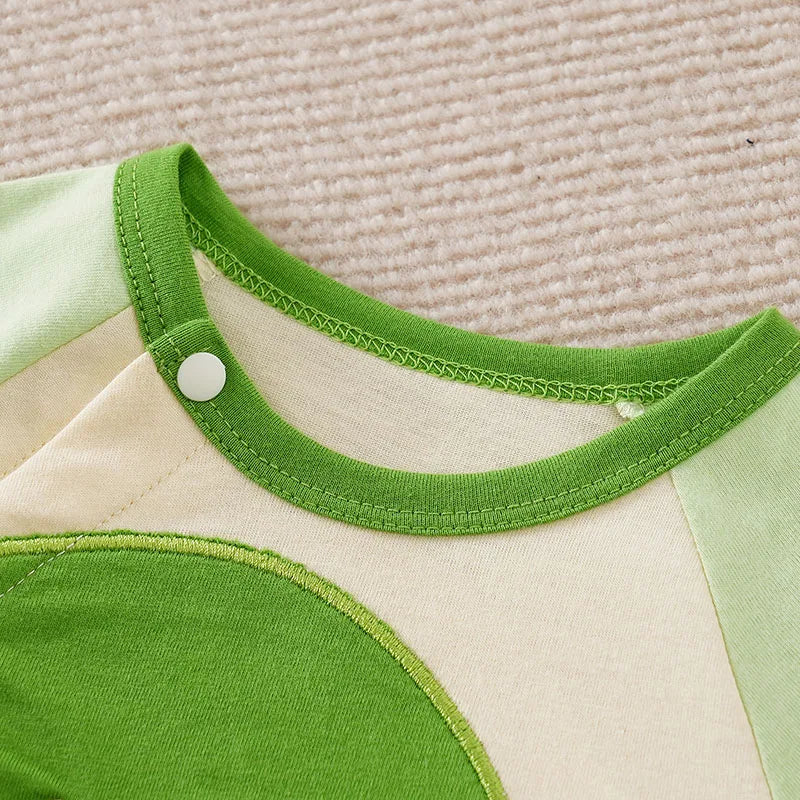 Animal Print Cotton Baby Romper close-up of fabric