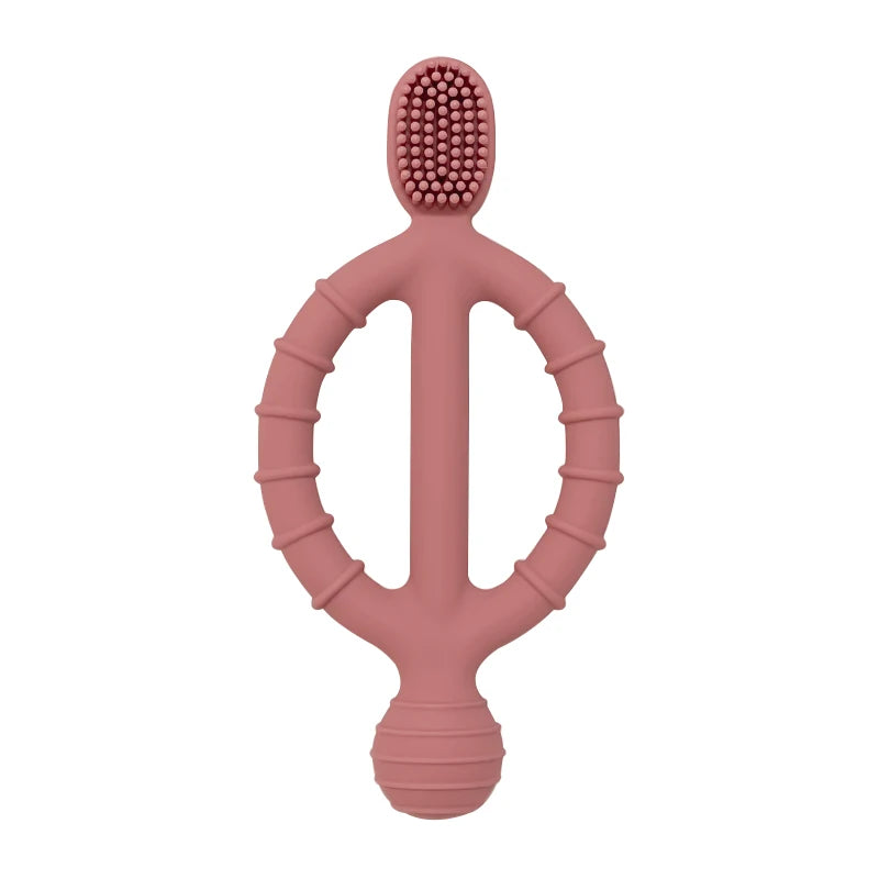 Silicone Baby Teething Ring in gentle pastel shade