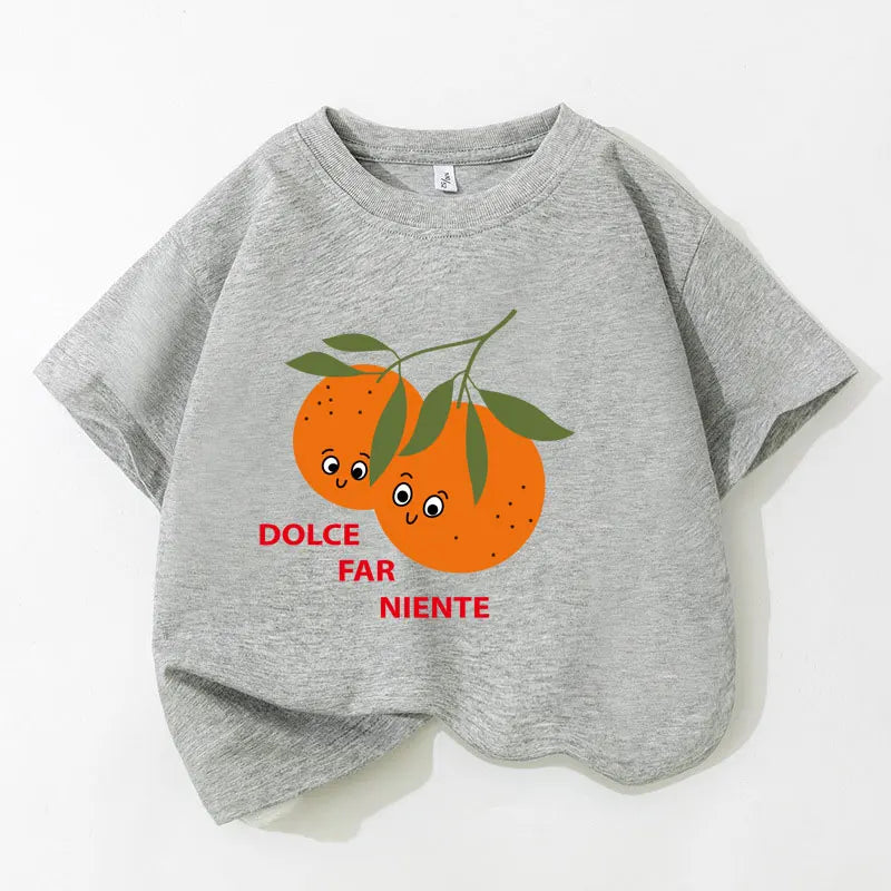 Kids’ Cotton-Blend Graphic School Tee – Neutrals