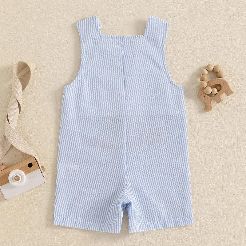Little Pup Embroidered Overall Romper, product view 3