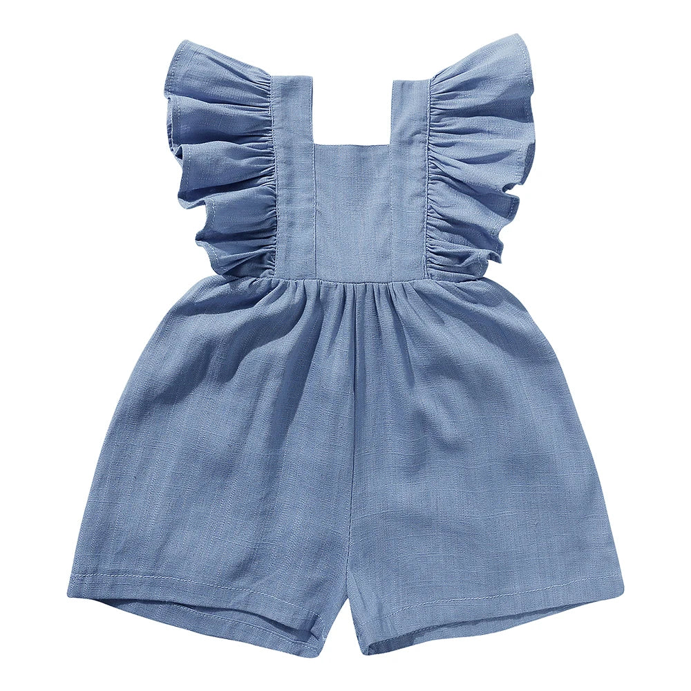 Camille Flutter Romper - Blue