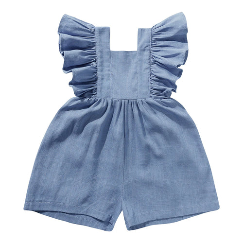 Camille Flutter Romper - Blue