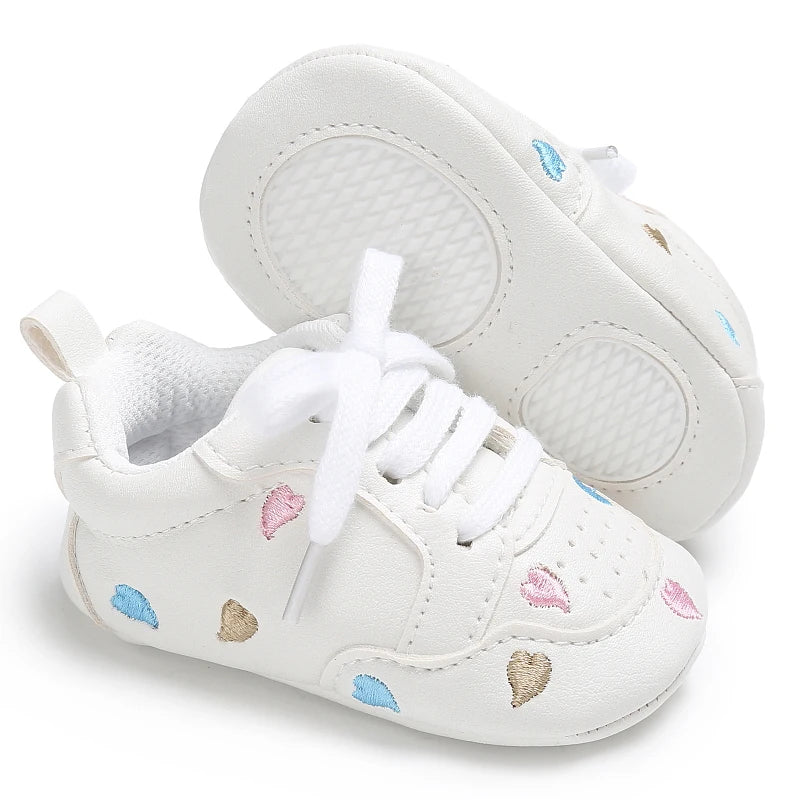 Multicolor Heart Lace-Up Little Steps baby sneakers