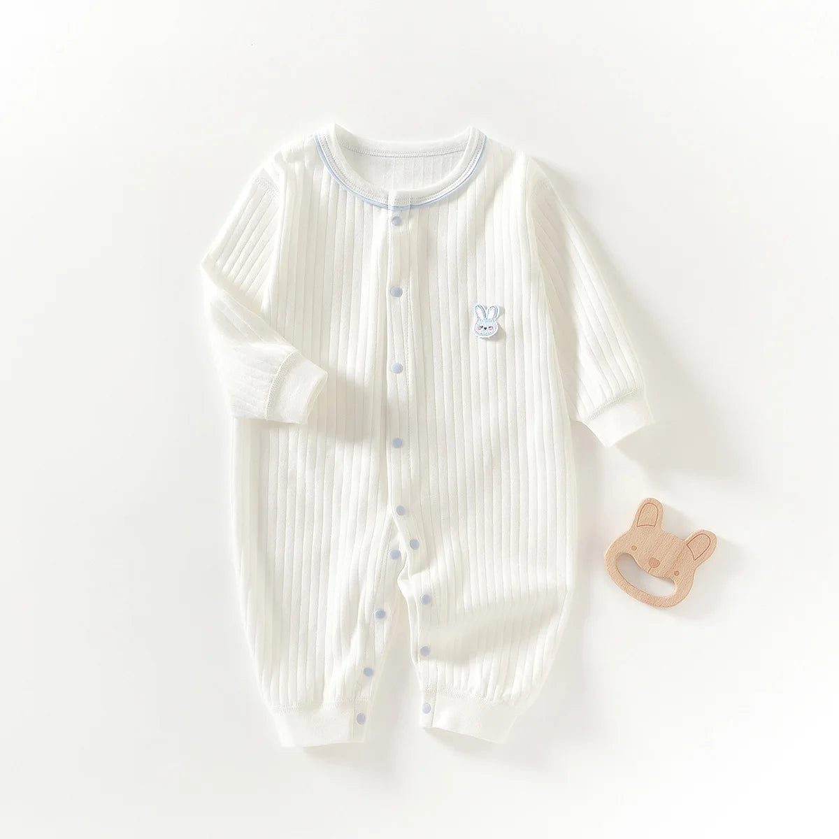 Back view of Cute Rabbit Knit Romper with full sleeves