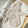 Hello World Knitted Romper Set
