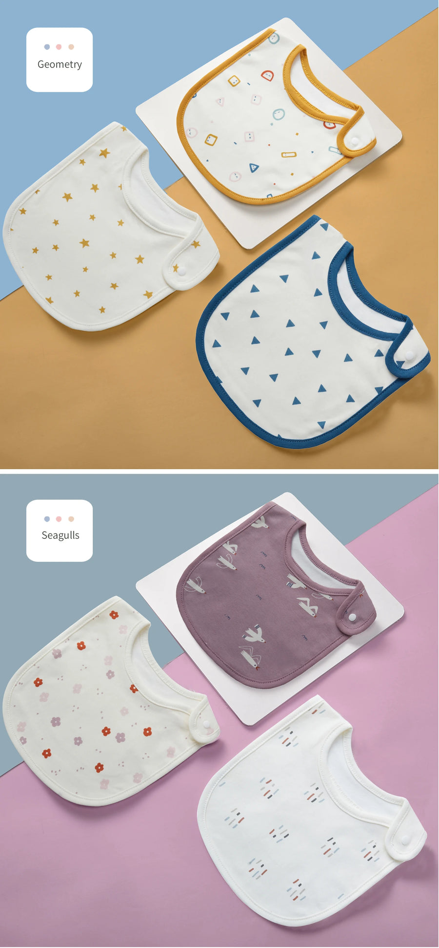 Everyday Cotton Bib Set – 3 Pack - Bloom, product view 25