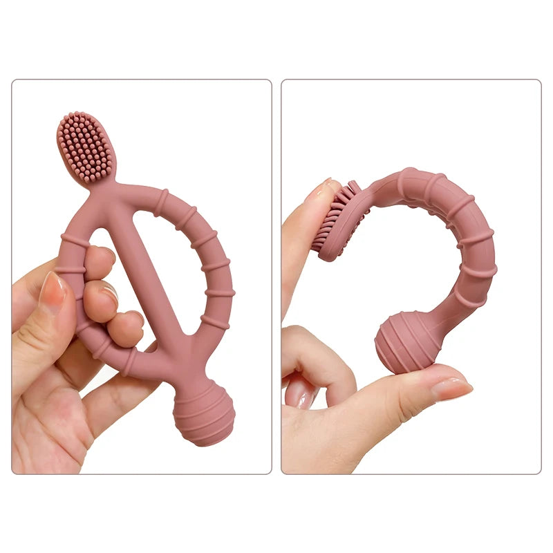 Multiple Silicone Baby Teething Rings in various colors