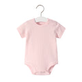 Baby wearing Solid Color Short Sleeve Romper