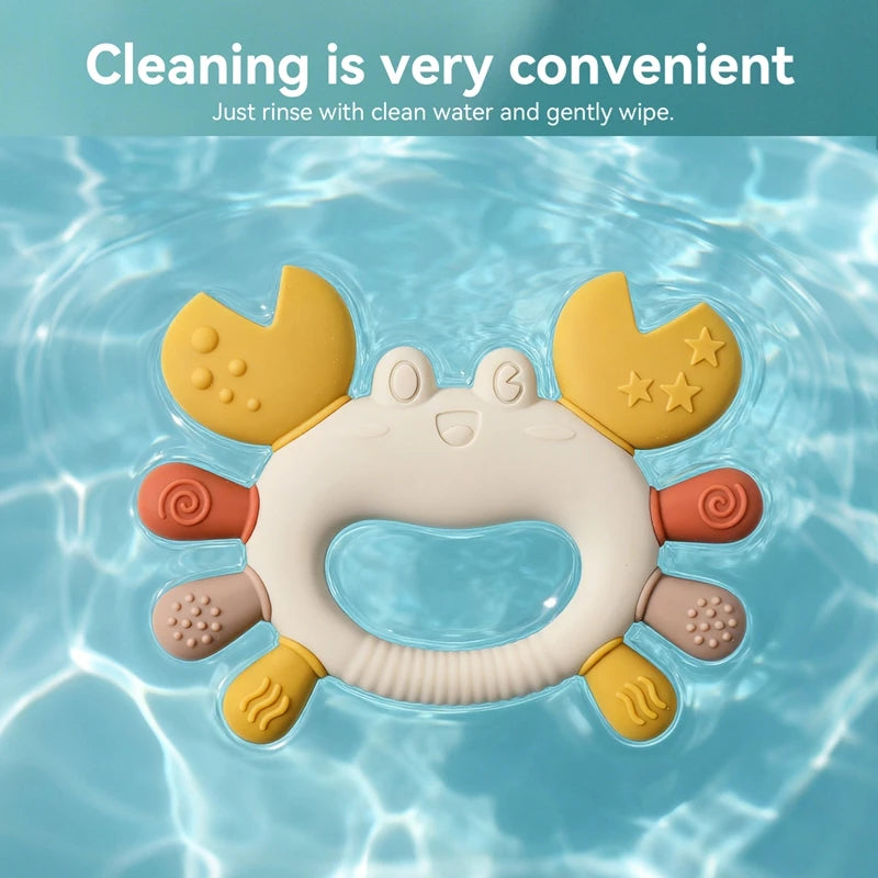 Crab-Shaped Silicone Baby Teether
