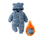 Heart Hooded Knit Baby Romper zipper pull close-up