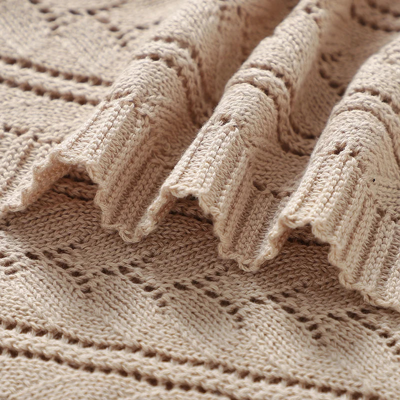 Knitted Cotton Baby Swaddle Blanket