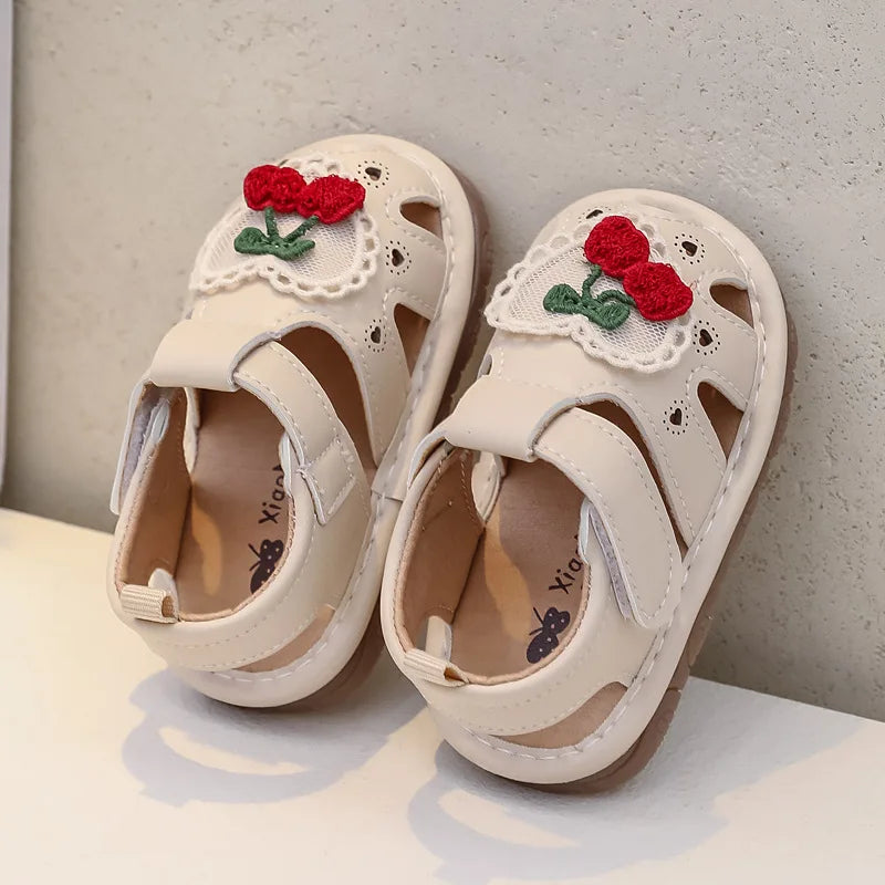 Soft Squeaky Baby Shoes in Beige, Khaki, and Pink colors