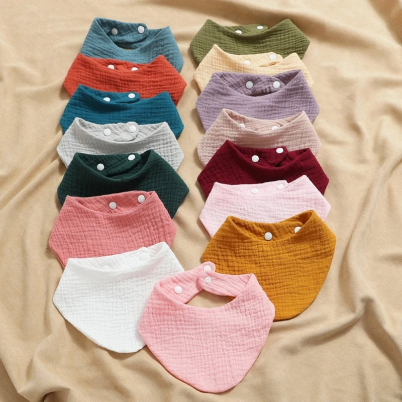 Soft Cotton Muslin Baby Bib Set