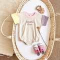 Casual Embroidered Button-Up Baby Romper